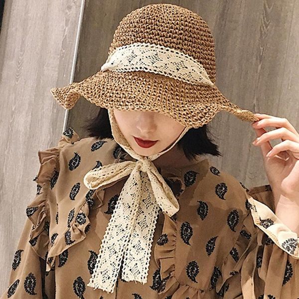 Summer Women Foldable Crochet Knit Straw Hats Ladies Lace Tie Large Brim Hat Female Sun Anti-UV Beach Wide, Blue;gray
Summer Women Foldable Crochet Knit Straw Hats Ladies Lace Tie Large Brim Hat Female Sun Anti-UV Beach Wide, Blue;gray