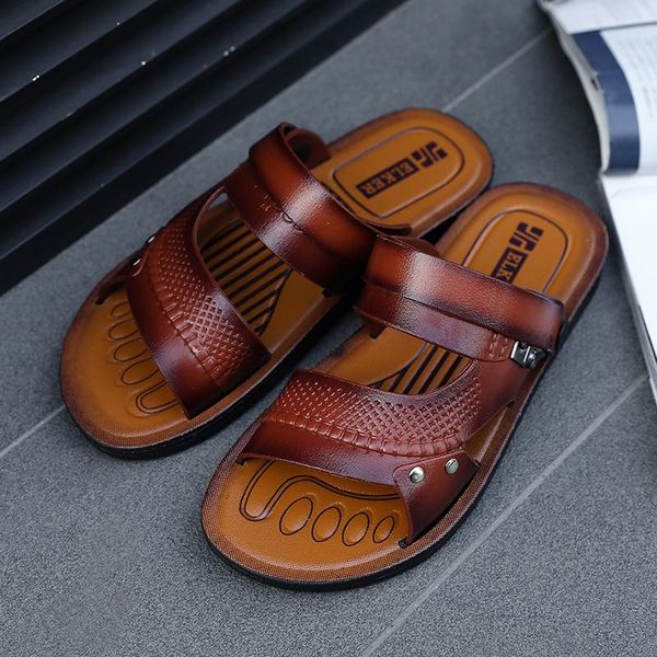 sandals summer beach pu leather outdoor walking inside home shoes for men ankle-wrap non-slip cosy classic brand sandalias hombre, Black
sandals summer beach pu leather outdoor walking inside home shoes for men ankle-wrap non-slip cosy classic brand sandalias hombre, Black