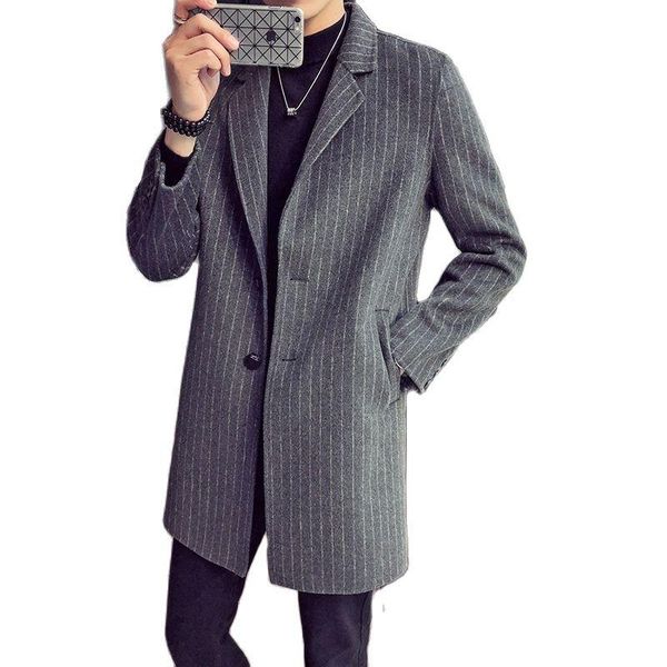 men's wool & blends overcoat korean-style striped woolen male trench coat men plus size windbreaker autumn and winter 2021 mens, Black
men's wool & blends overcoat korean-style striped woolen male trench coat men plus size windbreaker autumn and winter 2021 mens, Black