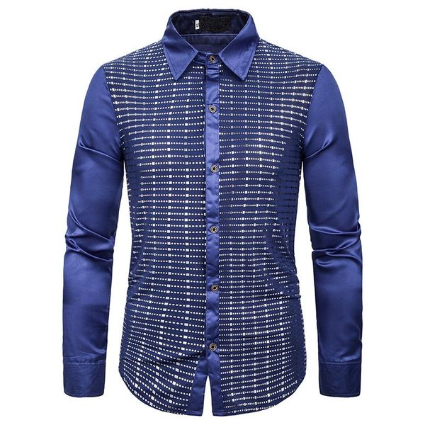 men blue red black shiny long sleeve dress shirt man hipster night club stage party wedding casual camisas masculina men's shirts, White;black
men blue red black shiny long sleeve dress shirt man hipster night club stage party wedding casual camisas masculina men's shirts, White;black