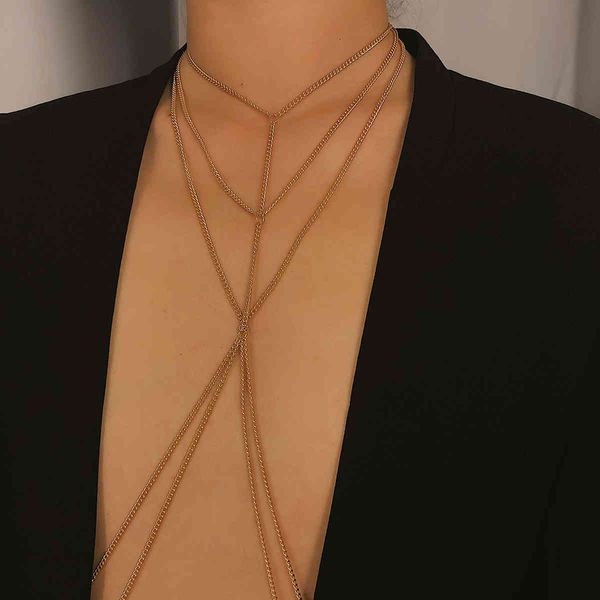 jewelry nightclub multi layer clothing chain women's simple geometric chain tassel personality body chain, Silver
jewelry nightclub multi layer clothing chain women's simple geometric chain tassel personality body chain, Silver
