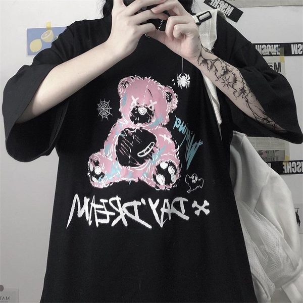 women's t-shirt t-shirts harajuk goth female's tshirts kawaii short sleeve anime t shirt hiphop summer women streetwear, White
women's t-shirt t-shirts harajuk goth female's tshirts kawaii short sleeve anime t shirt hiphop summer women streetwear, White