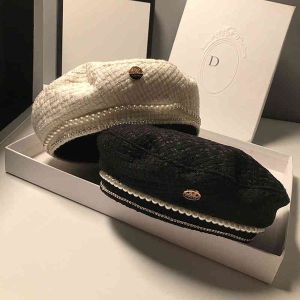 designer quality style autumn and winter small fragrance pearl beret female celebrity bright diamond painter hat, Blue;gray
designer quality style autumn and winter small fragrance pearl beret female celebrity bright diamond painter hat, Blue;gray