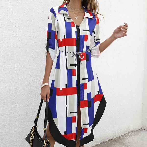 casual dresses print single breasted sashes split long shirt dress autumn women v neck elegant female office lady vestidos 2021, Black;gray
casual dresses print single breasted sashes split long shirt dress autumn women v neck elegant female office lady vestidos 2021, Black;gray