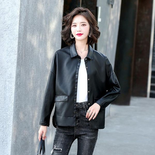 women's jackets 2021 autumn haining leather coat short casual loose large size cape style jacket fashion, Black;brown
women's jackets 2021 autumn haining leather coat short casual loose large size cape style jacket fashion, Black;brown