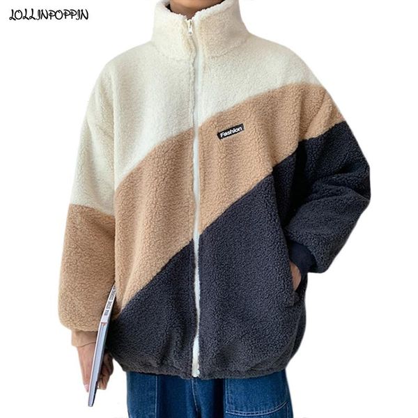 men's jackets patchwork contrast color men soft polar fleece jacket casual stand collar 2021 winter zip up coat loose male outerwear, Black;brown
men's jackets patchwork contrast color men soft polar fleece jacket casual stand collar 2021 winter zip up coat loose male outerwear, Black;brown