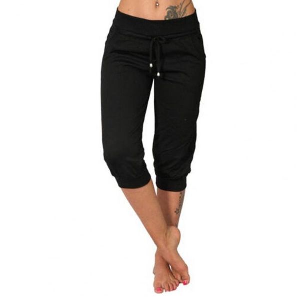 women's pants & capris summer capri plus size solid color pleated drawstring women high waist pockets loose trousers for dating female, Black;white
women's pants & capris summer capri plus size solid color pleated drawstring women high waist pockets loose trousers for dating female, Black;white