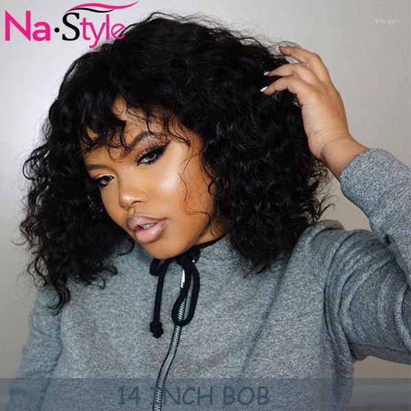 afro curly wig with bangs human hair natural black 13x6 culry bob lace front wigs for women glueless pre plucked1, Black;brown
afro curly wig with bangs human hair natural black 13x6 culry bob lace front wigs for women glueless pre plucked1, Black;brown