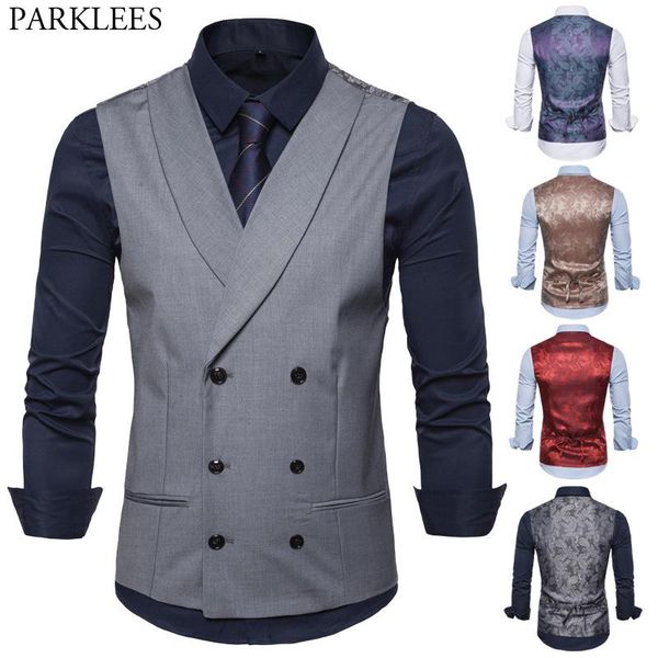 men's vests mens classic shawl lapel vest 2021 spring double breasted sleeveless waistcoat male slim fit business formal chaleco hombre, Black;white
men's vests mens classic shawl lapel vest 2021 spring double breasted sleeveless waistcoat male slim fit business formal chaleco hombre, Black;white