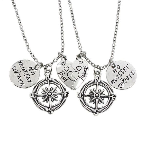pendant necklaces 2 pcs retro friends necklace for women girls lettering "no matter where" compass heart choker jewelry gifts 2021, Silver
pendant necklaces 2 pcs retro friends necklace for women girls lettering "no matter where" compass heart choker jewelry gifts 2021, Silver