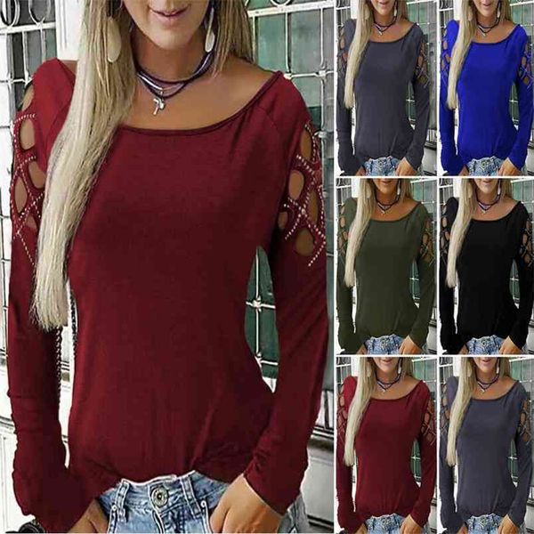 kayotuas women t-shirt sequins ladies solid hollow out slim long sleeve casual streetwear 210522, White
kayotuas women t-shirt sequins ladies solid hollow out slim long sleeve casual streetwear 210522, White
