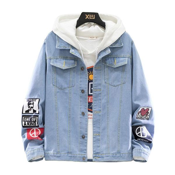 men's jackets 2021 spring and autumn print lapel single breasted loose hip-hop long sleeve denim jacket, Black;brown
men's jackets 2021 spring and autumn print lapel single breasted loose hip-hop long sleeve denim jacket, Black;brown
