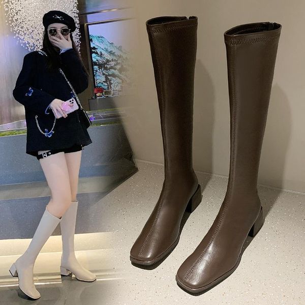 boots winter women thigh high long flat beige low heels knee soft leather square toe party shoes snow, Black
boots winter women thigh high long flat beige low heels knee soft leather square toe party shoes snow, Black