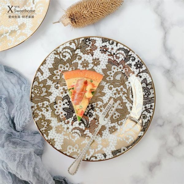 dishes & plates 7-inch ceramic plate nordic gold-plated exquisite flower dessert delicious racket household dish
dishes & plates 7-inch ceramic plate nordic gold-plated exquisite flower dessert delicious racket household dish