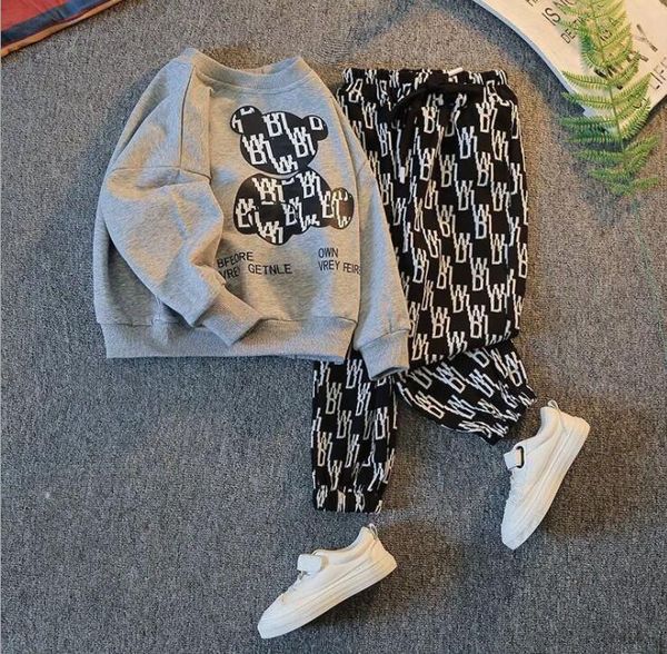 children's spring clothes letter printing round neck sweater two-piece suit gc459, White
children's spring clothes letter printing round neck sweater two-piece suit gc459, White