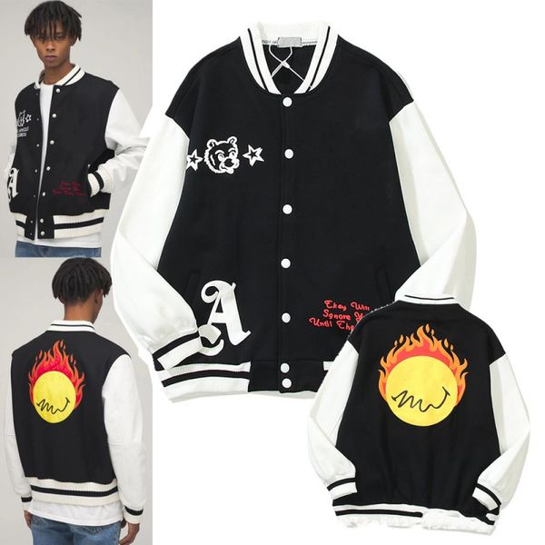 men's jackets short men baseball jacket smiling face printed embroidery hip hop streetwear fashion harajuku bomber coat, Black;brown
men's jackets short men baseball jacket smiling face printed embroidery hip hop streetwear fashion harajuku bomber coat, Black;brown