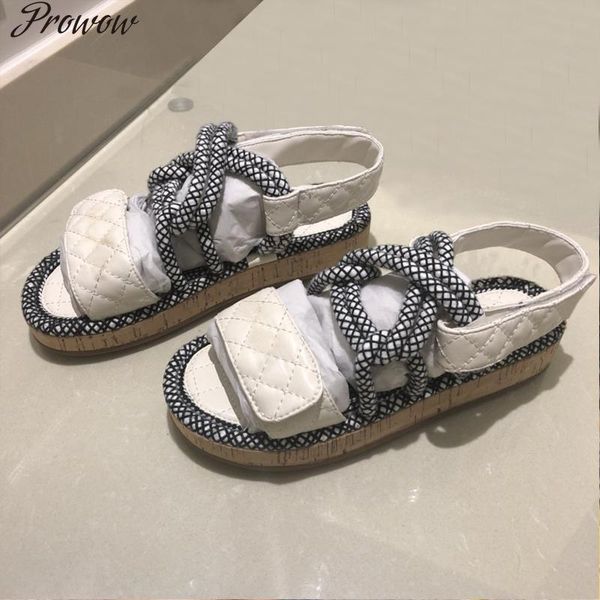 prowow leather ladies slippers fashion woven rope wood grain bottom sandals and casual beach outdoor open toe, Black
prowow leather ladies slippers fashion woven rope wood grain bottom sandals and casual beach outdoor open toe, Black