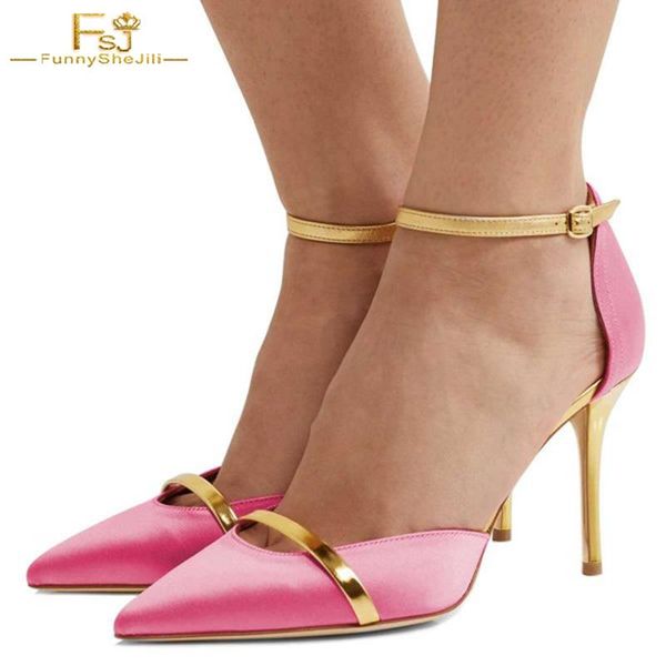 dress shoes fsj pink satin ankle strap women wedding pumps pointed toe gold stiletto heel elegant ladies formal event 2021, Black
dress shoes fsj pink satin ankle strap women wedding pumps pointed toe gold stiletto heel elegant ladies formal event 2021, Black