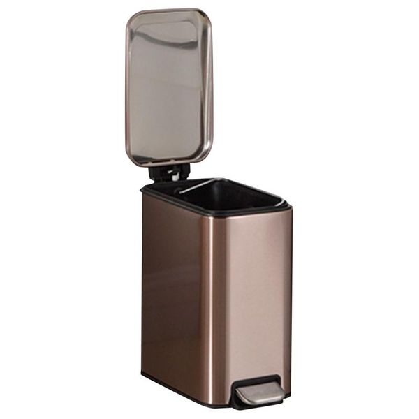 waste bins 5 liter / 1.3 gallon soft-close trash can with foot pedal - stainless steel, satin nickel finish
waste bins 5 liter / 1.3 gallon soft-close trash can with foot pedal - stainless steel, satin nickel finish