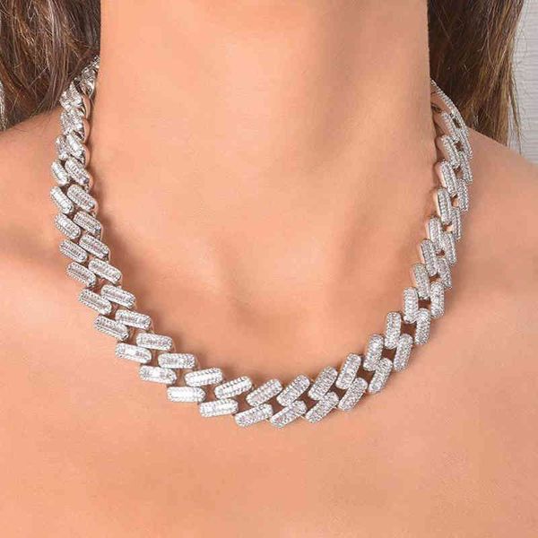 new 15mm baguette prong cuban link necklace cz iced out chain hip hop fashion luxury bling silver color choker chain for gift x0509, Black
new 15mm baguette prong cuban link necklace cz iced out chain hip hop fashion luxury bling silver color choker chain for gift x0509, Black