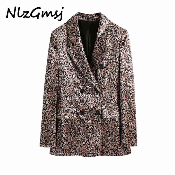 women fashion double breasted paisley print velvet blazer coat vintage long sleeve female outerwear chic 210628, White;black
women fashion double breasted paisley print velvet blazer coat vintage long sleeve female outerwear chic 210628, White;black