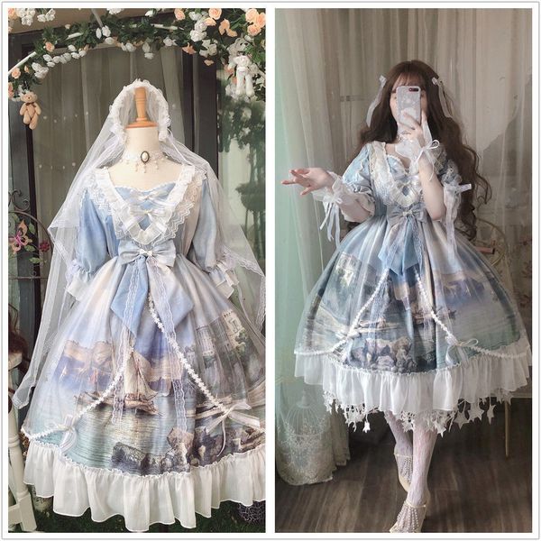 luxury casual dresses rx oil painting handle picture fairy gorgeous dream swan princs's castle lolita flower wedding drs, Black;gray
luxury casual dresses rx oil painting handle picture fairy gorgeous dream swan princs's castle lolita flower wedding drs, Black;gray