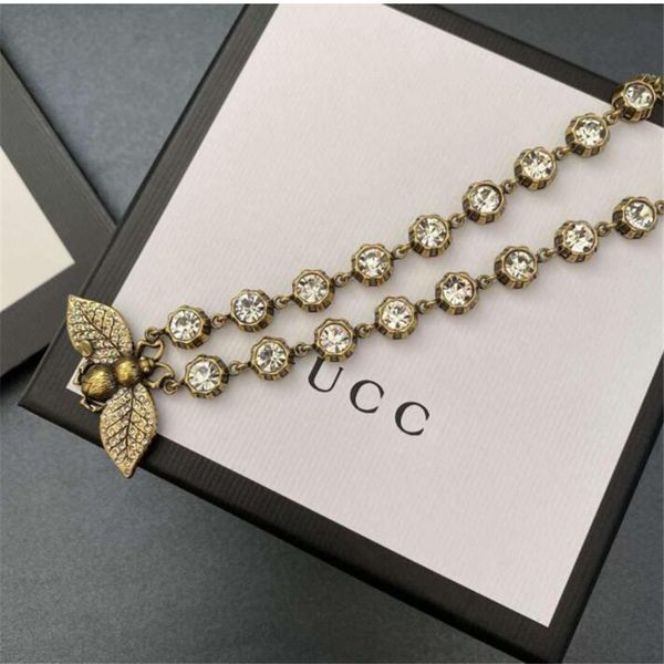 2022 new designs women necklace little bee pendant with diamond for women's collar temperament, Silver
2022 new designs women necklace little bee pendant with diamond for women's collar temperament, Silver