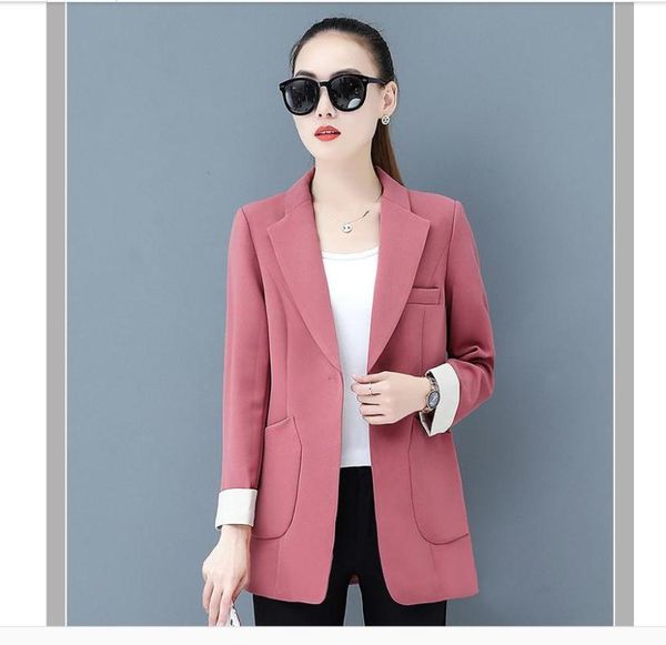 women's suits & blazers 2021 spring and autumn winter long sleeve western-style clothes coat, White;black
women's suits & blazers 2021 spring and autumn winter long sleeve western-style clothes coat, White;black
