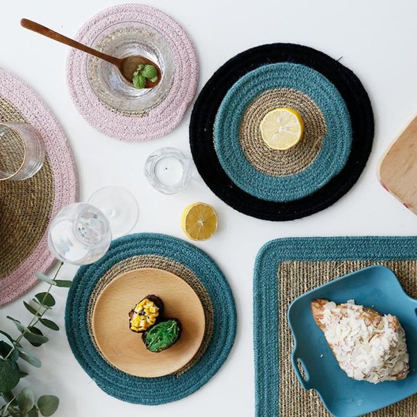 mats & pads 3pcs/set round natural jute straw braid bowl pad handmade insulation placemats table padding cup kitchen decor accessories
mats & pads 3pcs/set round natural jute straw braid bowl pad handmade insulation placemats table padding cup kitchen decor accessories