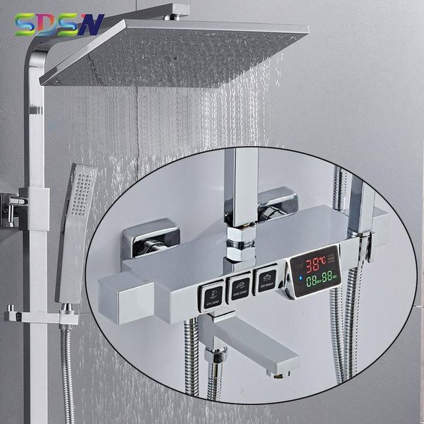 chrome bathroom shower set sdsn luxury digital bath system square head brass bathtub faucet sets
chrome bathroom shower set sdsn luxury digital bath system square head brass bathtub faucet sets