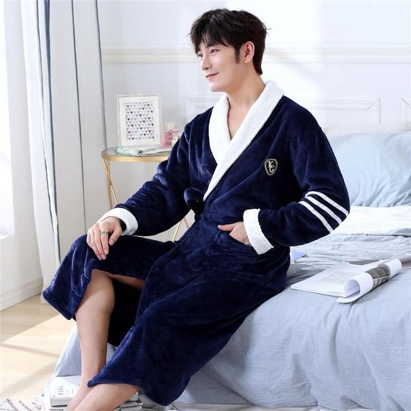 men's sleepwear bathrobe winter men flannel robe kimono gown coral fleece casual warm nightwear home clothing pocket bath negligee, Black;brown
men's sleepwear bathrobe winter men flannel robe kimono gown coral fleece casual warm nightwear home clothing pocket bath negligee, Black;brown