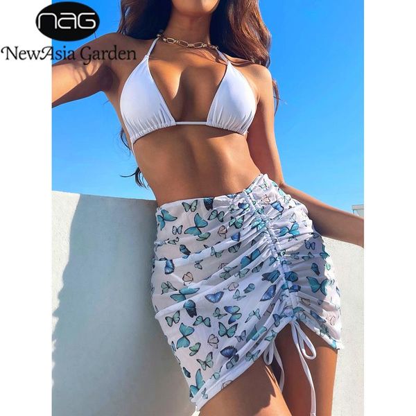 asia butterfly 3 piece bikinis set halter tie up drawstring mesh mini skirt swimsuit women summer vacation bathing suit women's swimwea, White;black
asia butterfly 3 piece bikinis set halter tie up drawstring mesh mini skirt swimsuit women summer vacation bathing suit women's swimwea, White;black