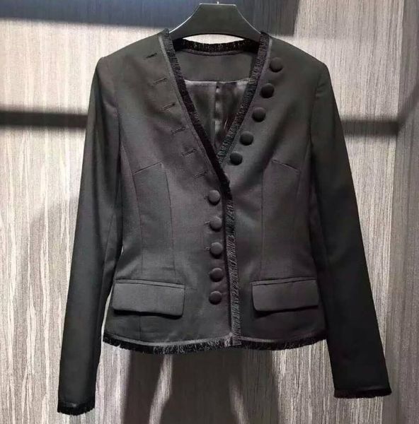 women's jackets unique buttons design women spring jacket tassel v-neck chaquetas customize plus size 3xl 5xl classic black autumn eleg, Black;brown
women's jackets unique buttons design women spring jacket tassel v-neck chaquetas customize plus size 3xl 5xl classic black autumn eleg, Black;brown