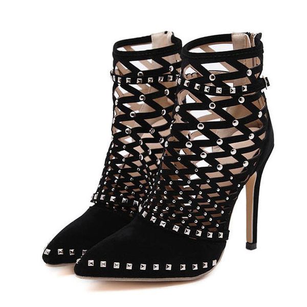 sandals 2021 gladiator summer spring pointed rivet hollow cage ankle boots stiletto high heel women's shoes cozy personality, Black
sandals 2021 gladiator summer spring pointed rivet hollow cage ankle boots stiletto high heel women's shoes cozy personality, Black