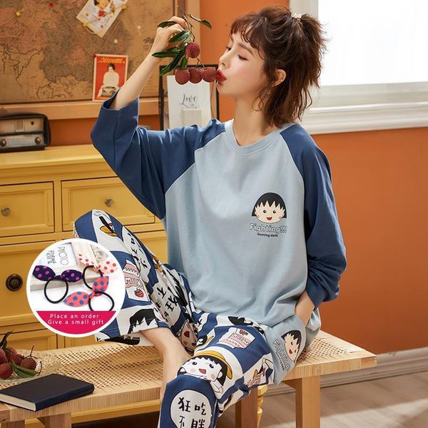 Chibi Maruko Womens Sleepwears Sleepwear Women Cotton Comfort Winter Long Sleeve Pullover Pajamas Blue Stitching Home Clothes, Black;red
Chibi Maruko Womens Sleepwears Sleepwear Women Cotton Comfort Winter Long Sleeve Pullover Pajamas Blue Stitching Home Clothes, Black;red