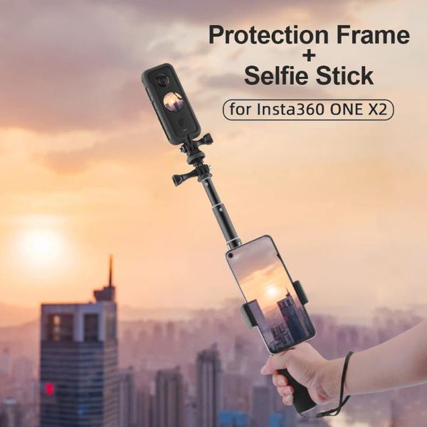 selfie monopods protective frame with 1/4 inch adapter mount + stick for insta360 one x2 action camera accessories
selfie monopods protective frame with 1/4 inch adapter mount + stick for insta360 one x2 action camera accessories