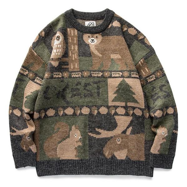 men's sweaters winter vintage sweater men japanese cute bear couples knitted pullover hip hop harajuku streetwear clothing, White;black
men's sweaters winter vintage sweater men japanese cute bear couples knitted pullover hip hop harajuku streetwear clothing, White;black