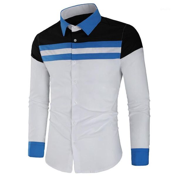men's casual shirts 2021 foreign trade product style lapel slim fashion shirt color matching cotton long-sleeved, White;black
men's casual shirts 2021 foreign trade product style lapel slim fashion shirt color matching cotton long-sleeved, White;black
