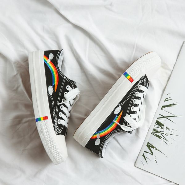 dress shoes rainbow canvas women fashion leisure board retro wild low-breathable casual sneakers g5t0, Black
dress shoes rainbow canvas women fashion leisure board retro wild low-breathable casual sneakers g5t0, Black