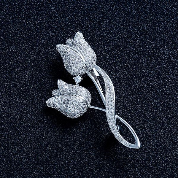 pins, brooches bilincolor fashion cz pave setting doulbe tulip flower for women, Gray
pins, brooches bilincolor fashion cz pave setting doulbe tulip flower for women, Gray