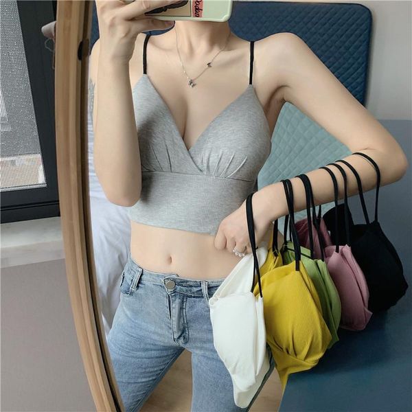 camisoles & tanks women trendy beauty back solid color simple all-match one piece vest v-neck triangle cup camisole chest wrap for, Black;white
camisoles & tanks women trendy beauty back solid color simple all-match one piece vest v-neck triangle cup camisole chest wrap for, Black;white