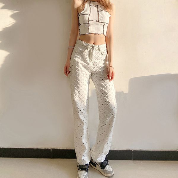 women's pants & capris women polka ripped 2021 summer harajuku streetwear wide leg pant high waist korean baggy casual white mom s, Black;white
women's pants & capris women polka ripped 2021 summer harajuku streetwear wide leg pant high waist korean baggy casual white mom s, Black;white
