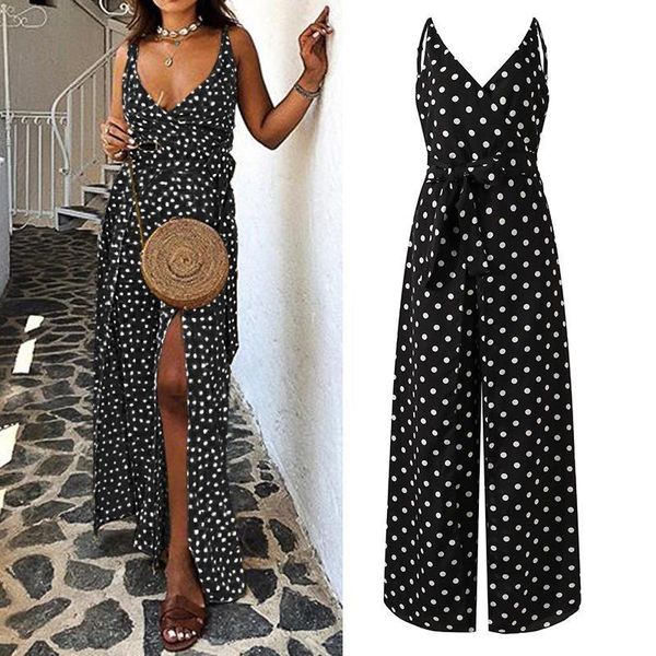 women's jumpsuits & rompers sleeveless summer celmia women elegant suspender casual v-neck dot printed high slit wide leg pants party o, Black;white
women's jumpsuits & rompers sleeveless summer celmia women elegant suspender casual v-neck dot printed high slit wide leg pants party o, Black;white