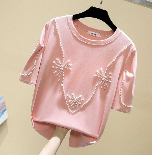 pink t shirt women tshirt female cotton summer t-shirt woman korean style fashion beading clothing tee shirt femme 210604, White
pink t shirt women tshirt female cotton summer t-shirt woman korean style fashion beading clothing tee shirt femme 210604, White