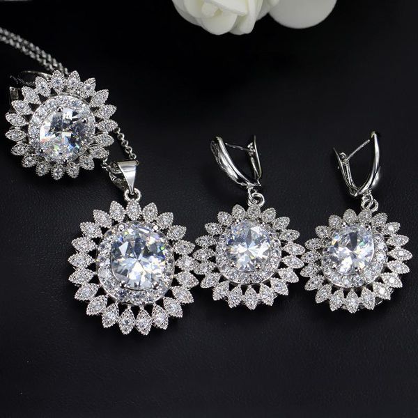 earrings & necklace missfox luxury full diamond wedding jewelry sets for bridal pendant african women gifts, Silver
earrings & necklace missfox luxury full diamond wedding jewelry sets for bridal pendant african women gifts, Silver
