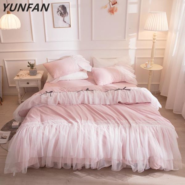 bedding sets cotton lace set pink duvet cover bed linen tassels luxury princess skirt twin king wedding bedclothes
bedding sets cotton lace set pink duvet cover bed linen tassels luxury princess skirt twin king wedding bedclothes