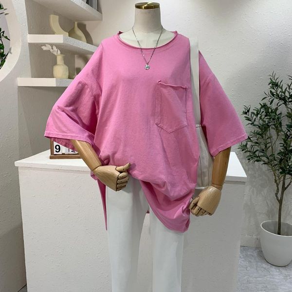 summer women's shirt korean style simple solid color pocket split pullover t-shirt loose casual female, White
summer women's shirt korean style simple solid color pocket split pullover t-shirt loose casual female, White