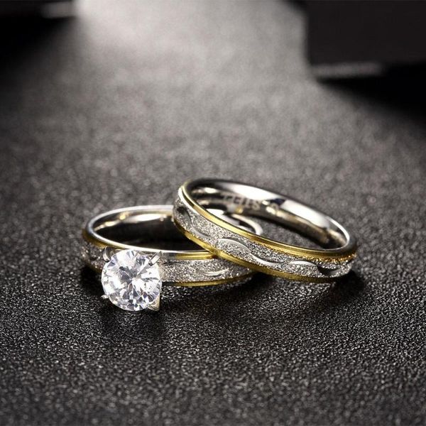 wedding rings trendy luxury set for bridal women engagement finger titanium steel gold color jewelry christmas gift, Slivery;golden
wedding rings trendy luxury set for bridal women engagement finger titanium steel gold color jewelry christmas gift, Slivery;golden