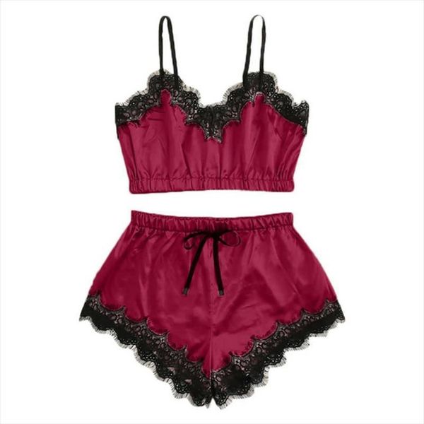 pyjamas pajama set women sleepwear lingerie v neck shorts fashion underwear black sleeveless nightwear home suit, Black;red
pyjamas pajama set women sleepwear lingerie v neck shorts fashion underwear black sleeveless nightwear home suit, Black;red