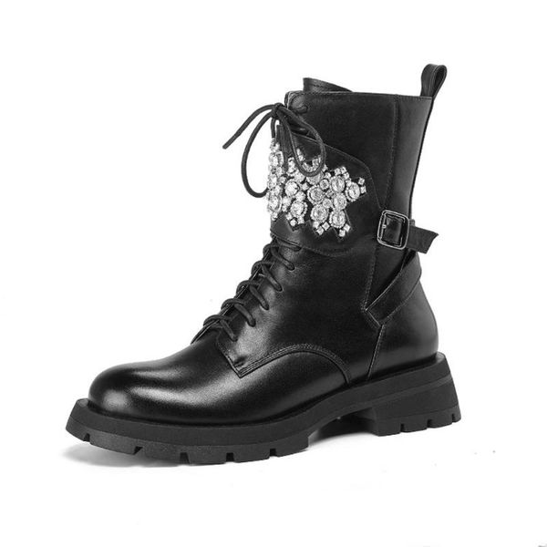 boots womens round toe ankle rhinestones crystal belt buckle chunky heel shoes lace up genuine leather black warm winter
boots womens round toe ankle rhinestones crystal belt buckle chunky heel shoes lace up genuine leather black warm winter